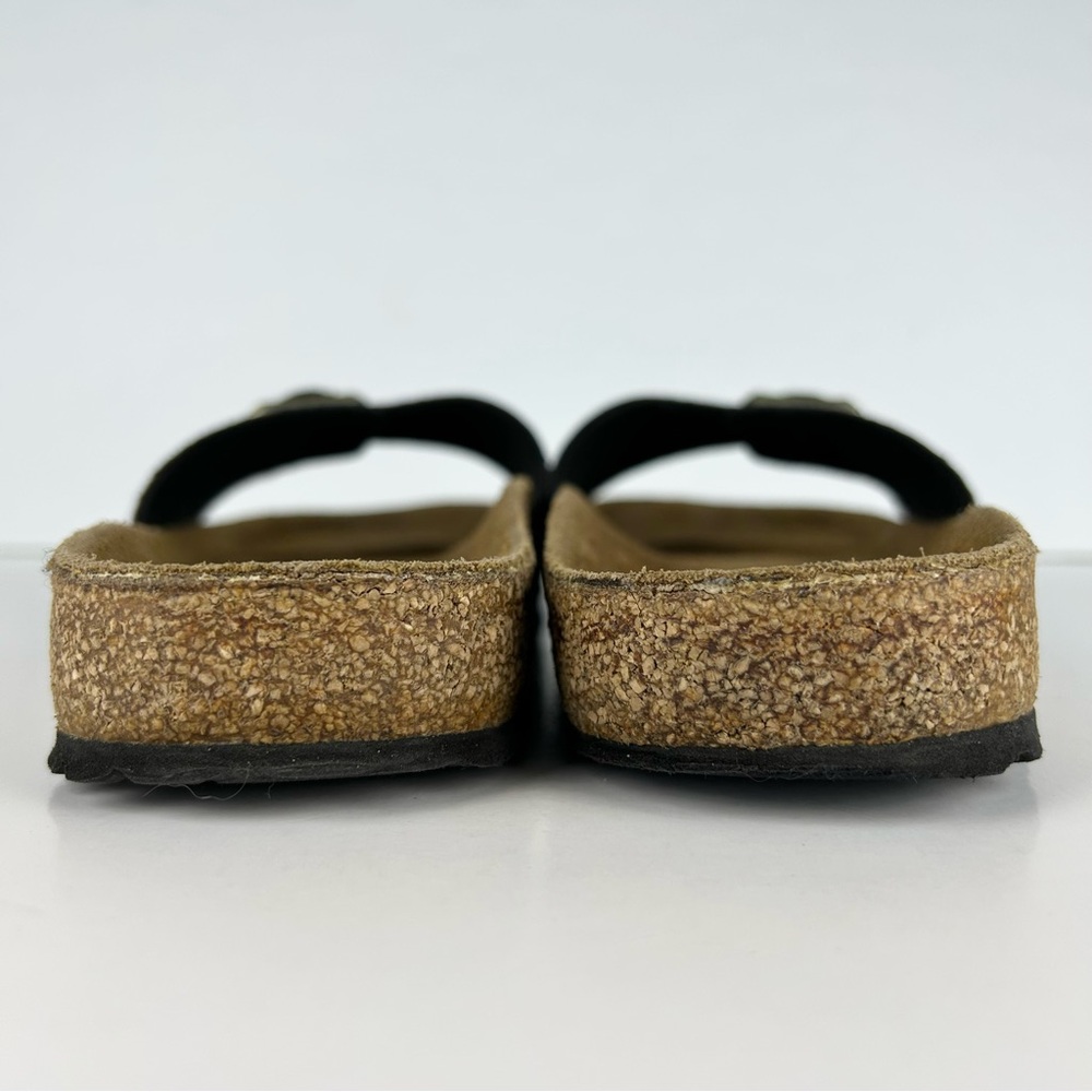 Birkenstock Madrid Shiny Black Snake Single Strap Sandals EU 39 US Ladies 8 - Picture 4 of 14